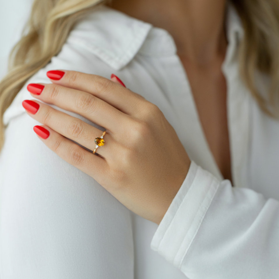 Prsteň s turmalínom s diamantmi Fiona