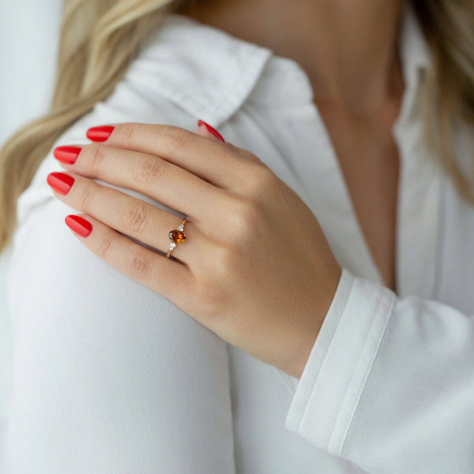 Prsteň s turmalínom a diamantmi Halicarnassus