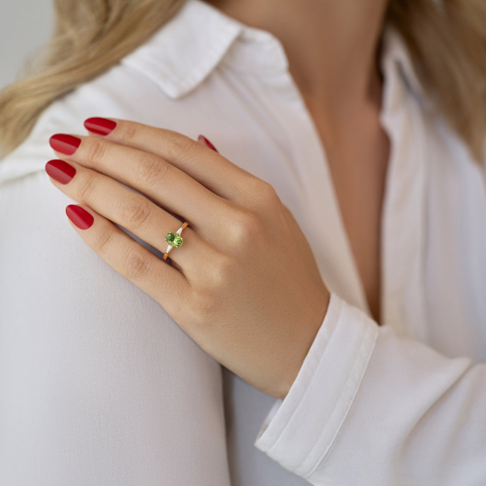 Prrsteň s turmalínom a diamantmi Mystical Shade