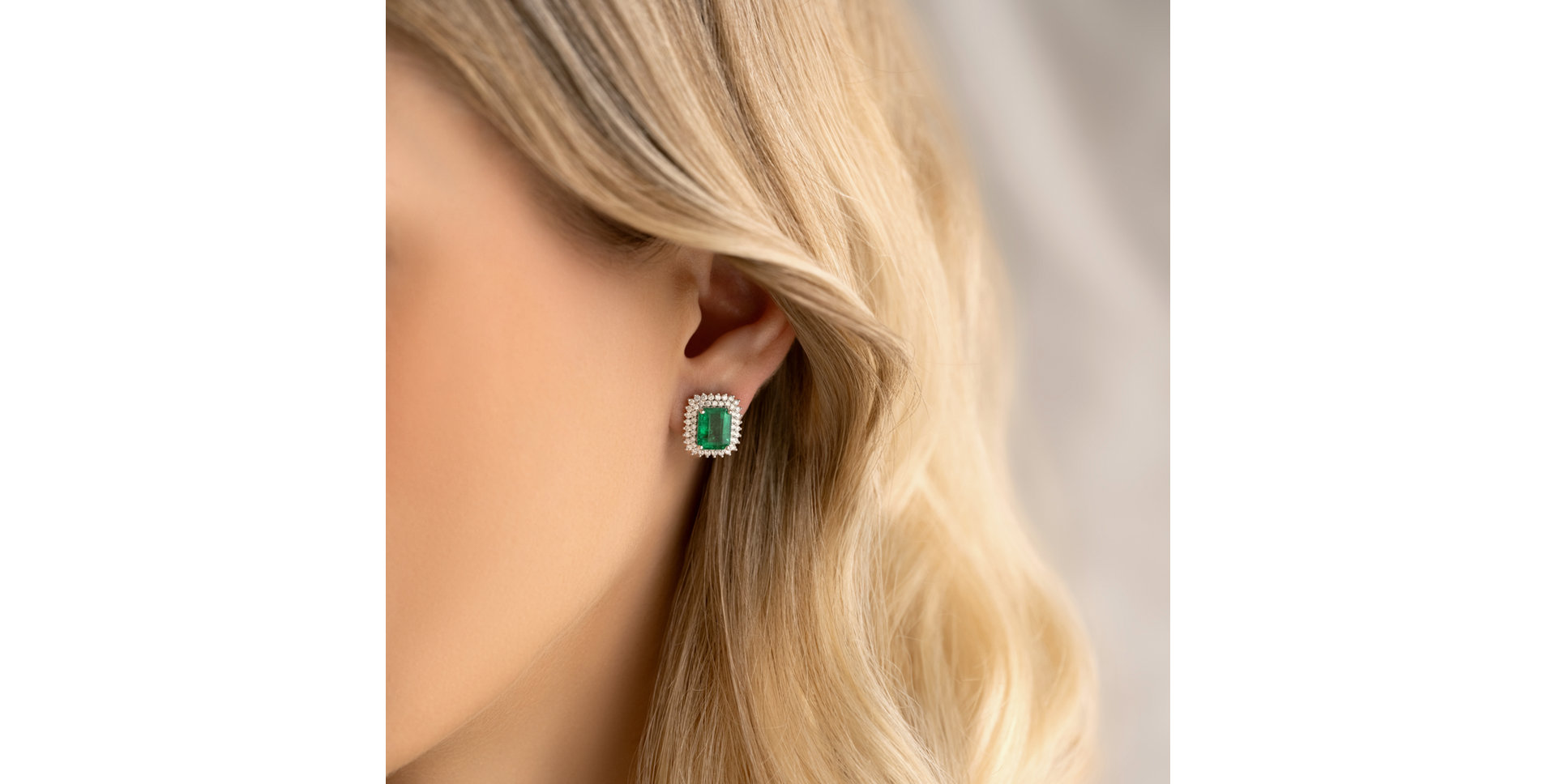 Náušnice s diamantmi a smaragdom Sylmira