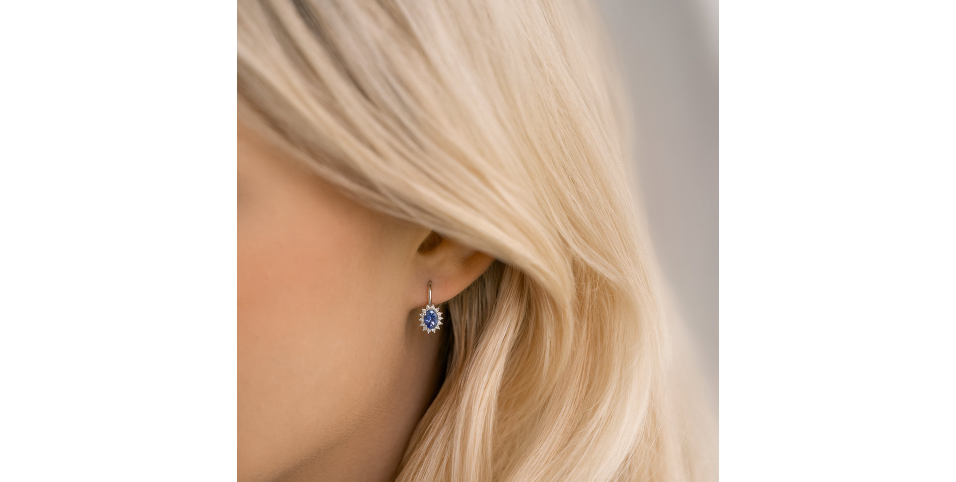 Náušnice s diamantmi a tanzanitom Princess Sparkle