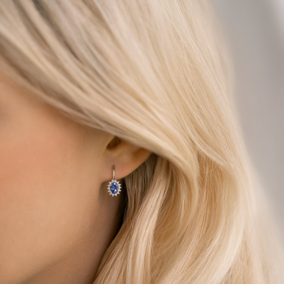 Náušnice s diamantmi a smaragdom Princess Sparkle