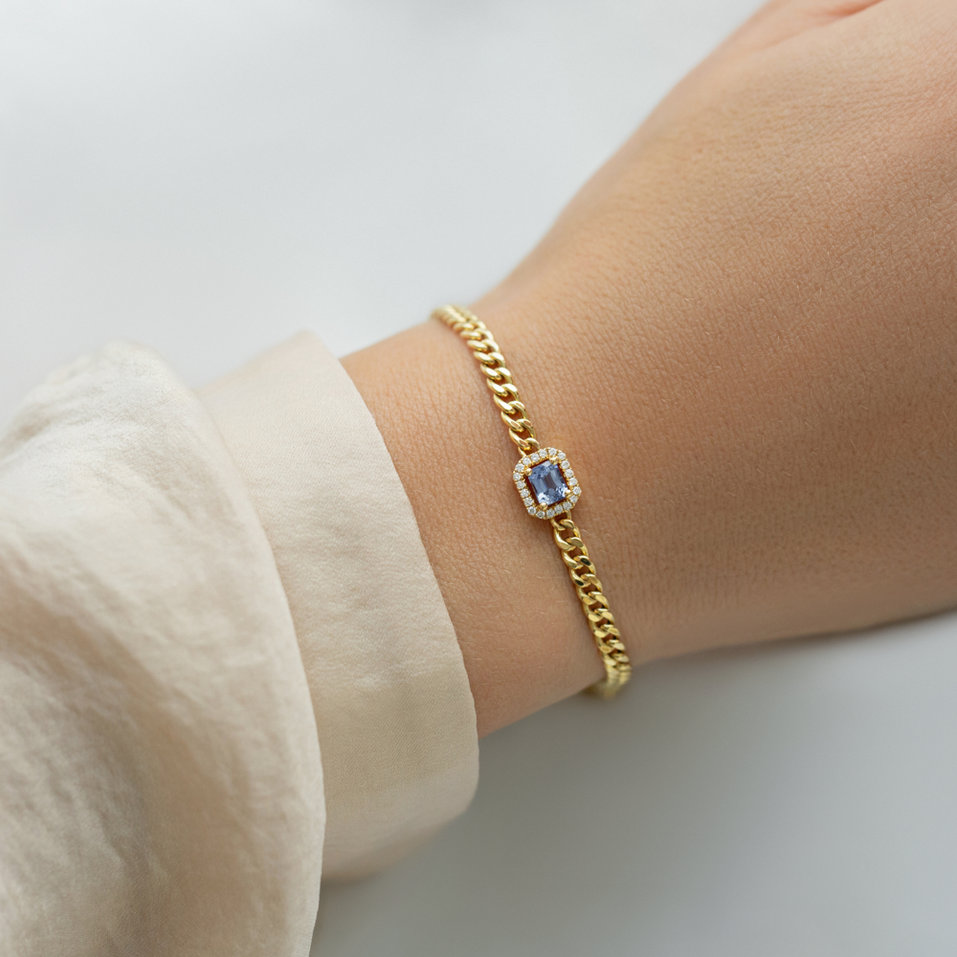 Náramok s diamantmi a modrým zafírom Royal Treasure