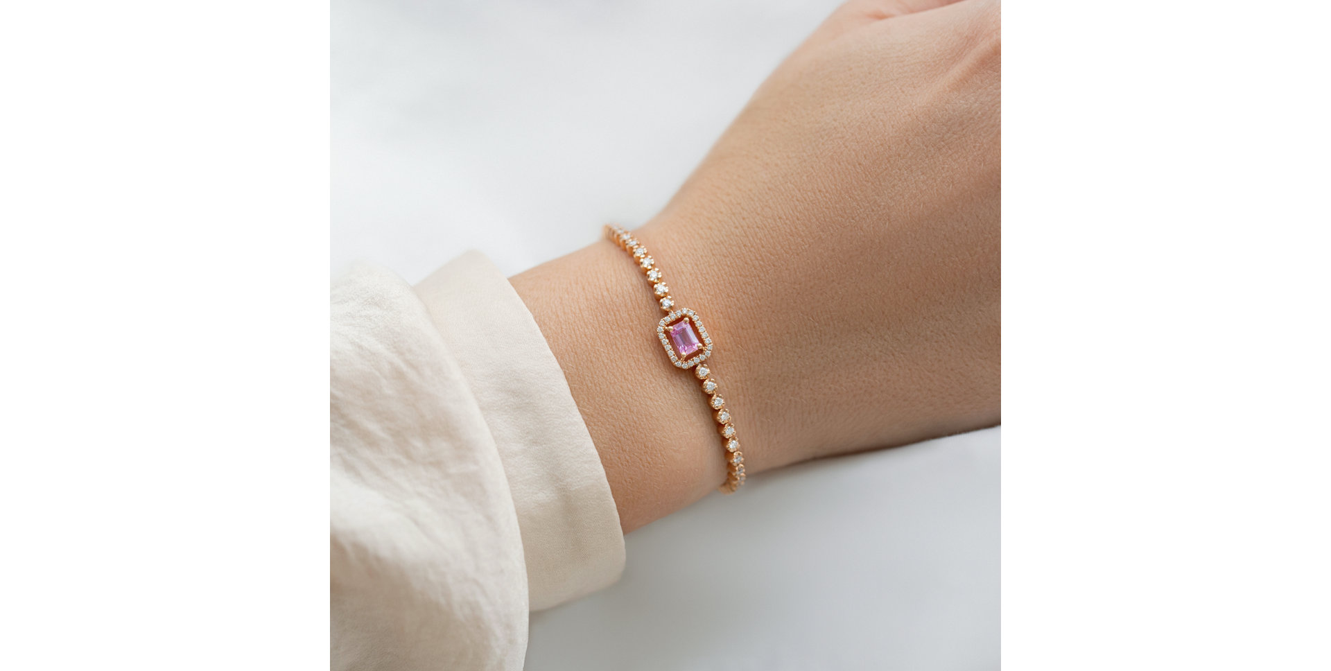 Náramok so zafírom a diamantmi Fuchsia Fantasy
