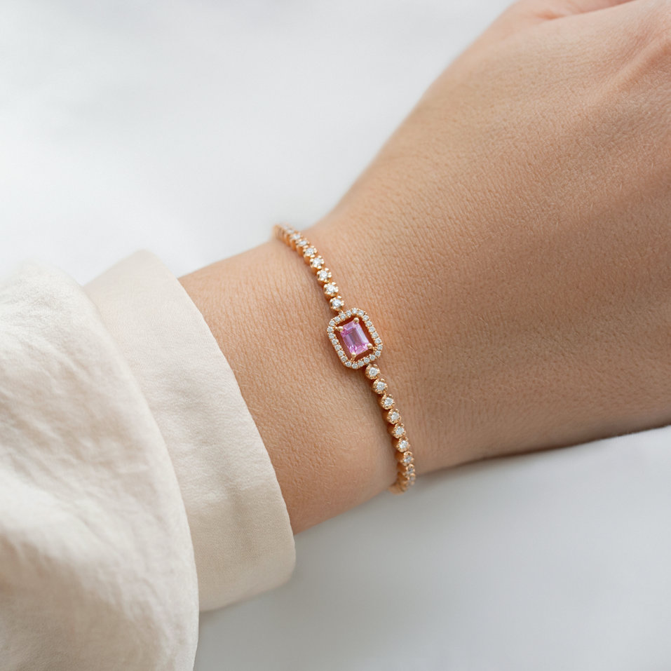 Náramok so zafírom a diamantmi Fuchsia Fantasy