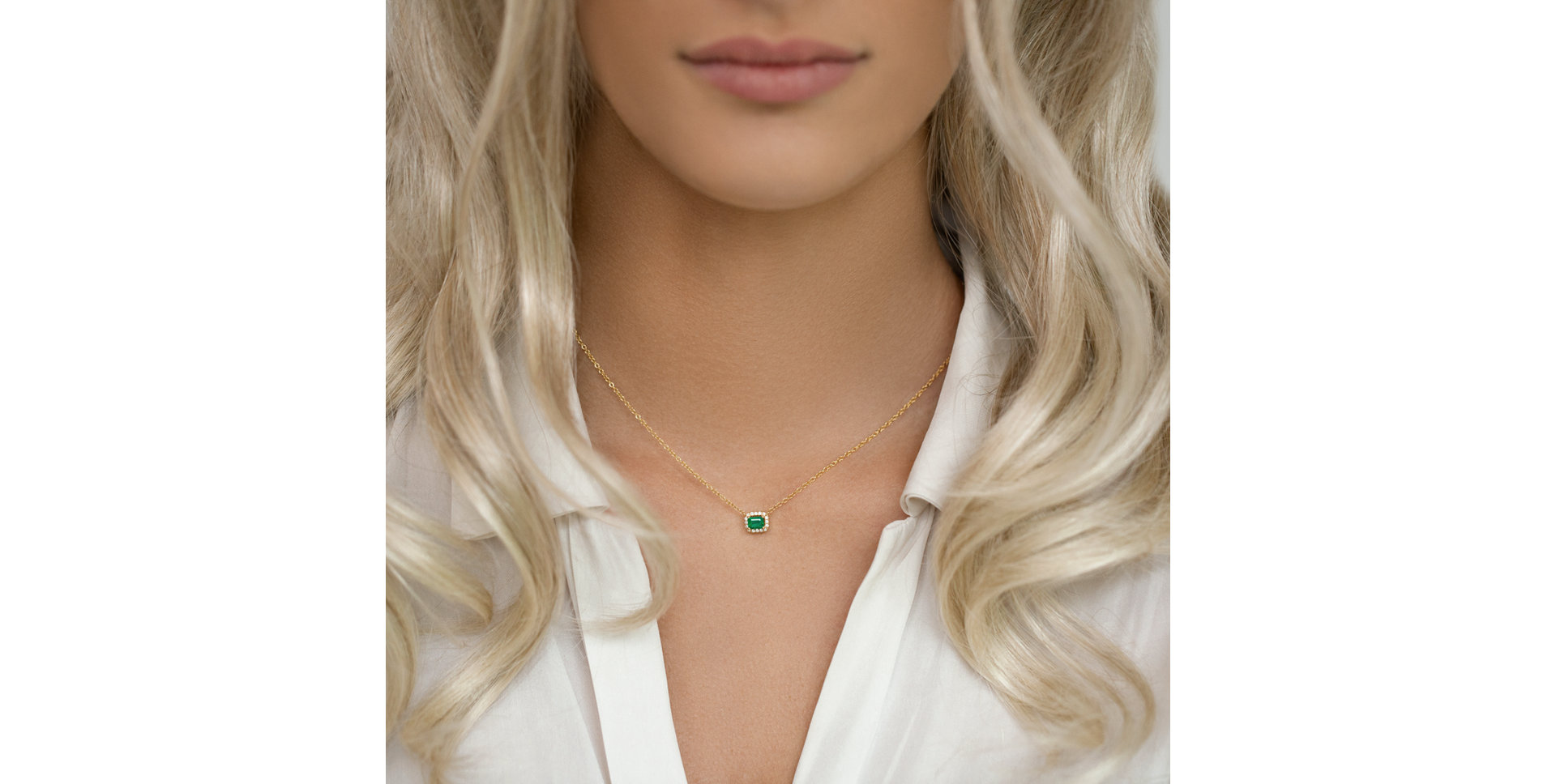 Náhrdelník so smaragdom a diamantmi Richella