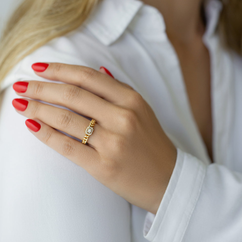 Prsteň s diamantmi Icy Fantasy