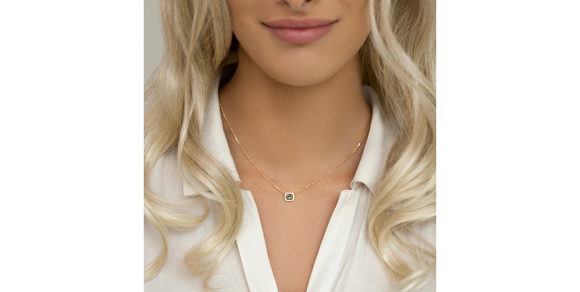 Náhrdelník s diamantmi a zafírom Mysterious Spell