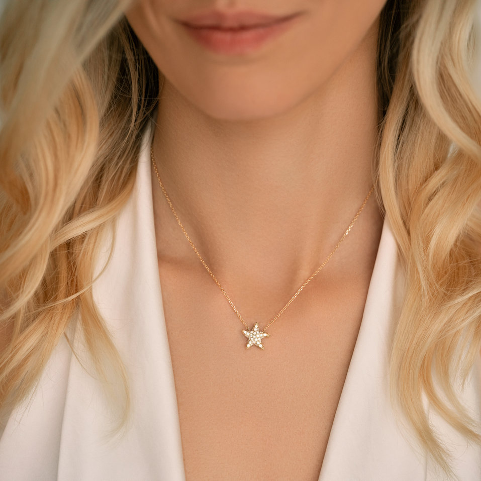 Náhrdelník s diamantmi Starfish