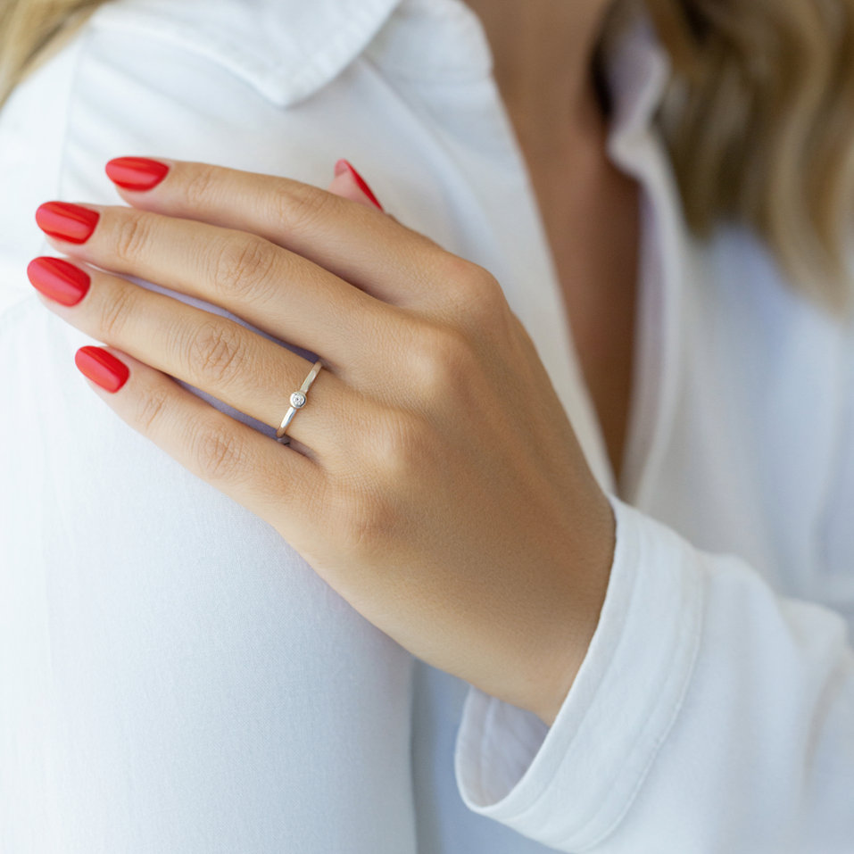 Prsteň s diamantom Classy Dot