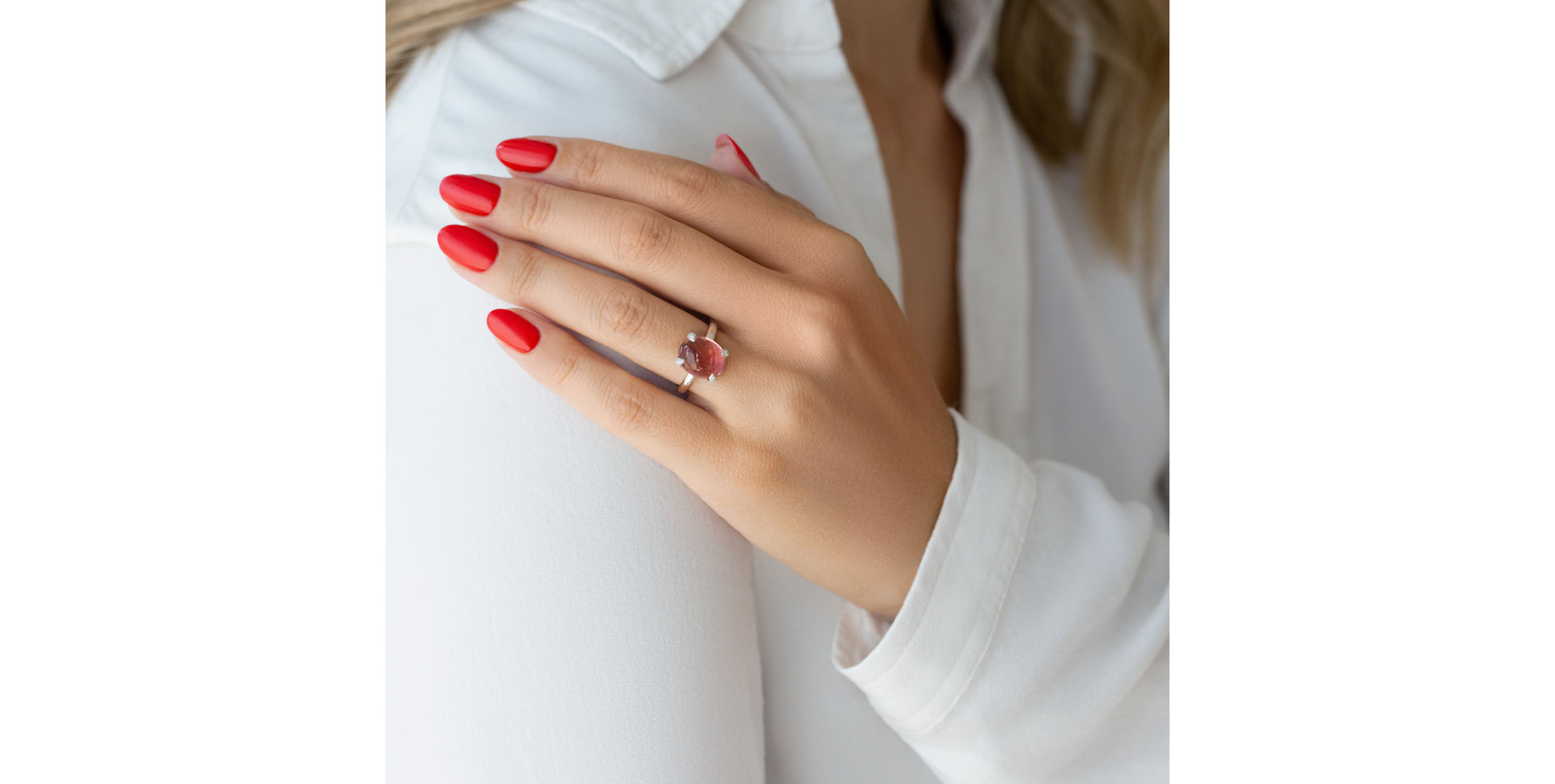 Prsteň s diamantmi a turmalínom Destri