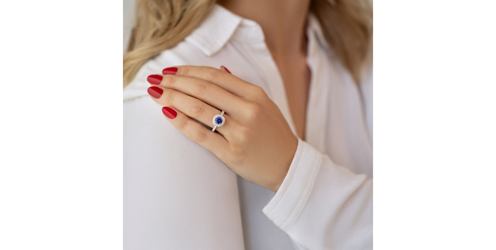 Prsteň s diamantmi a tanzanitom Muriel