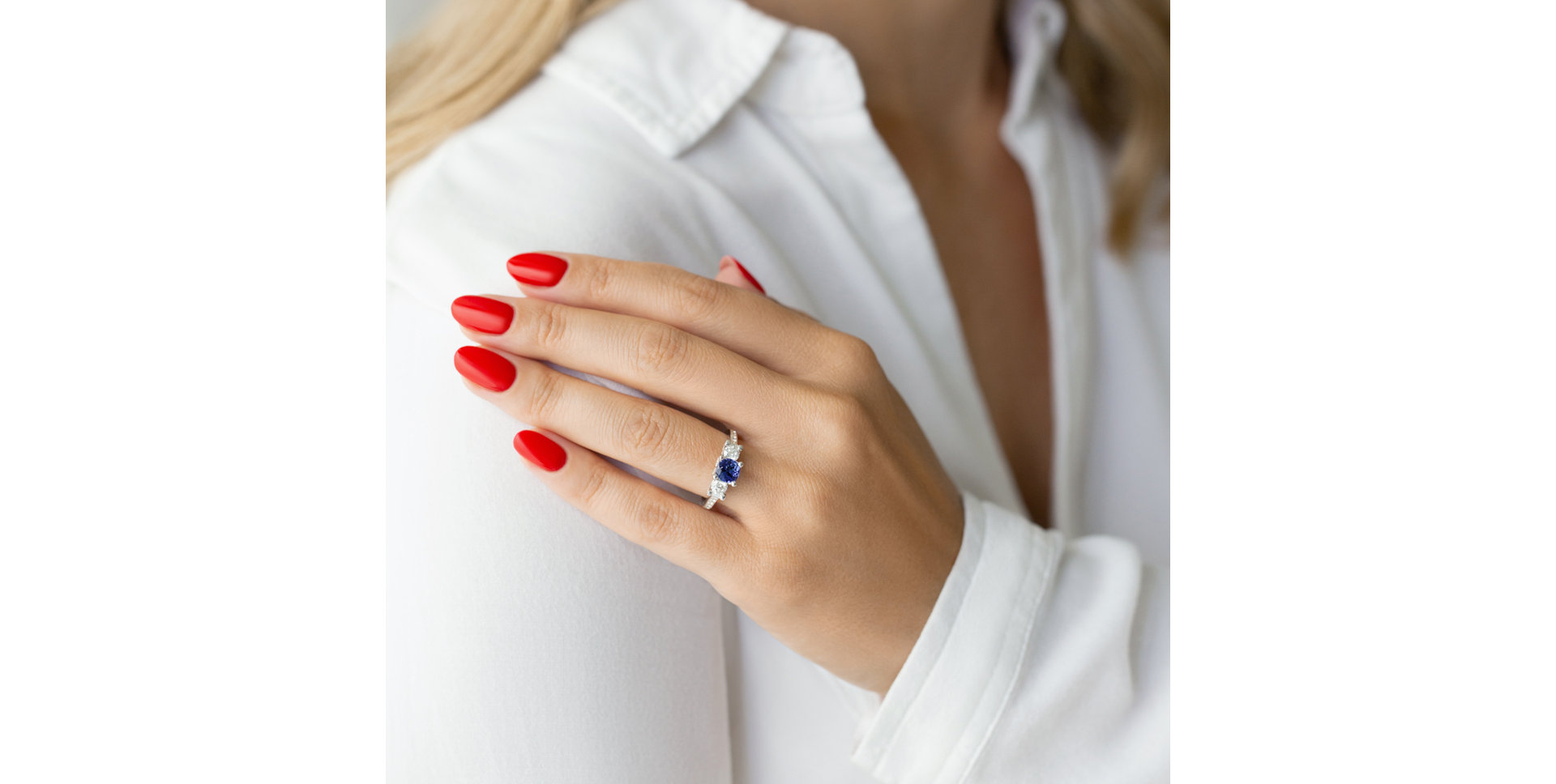 Prsteň s diamantmi a tanzanitom Jacqueline