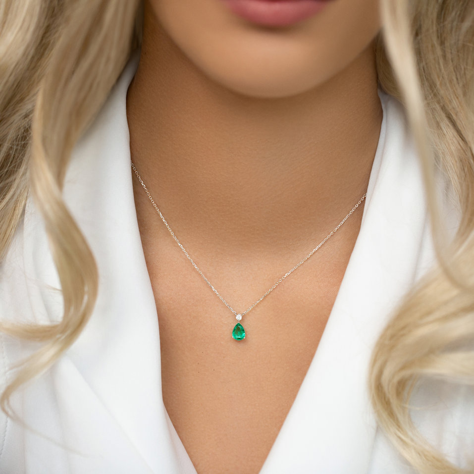 Náhrdelník s diamantom a ametystom Galatea