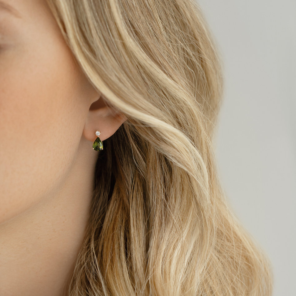 Náušnice s diamantmi s turmalínom Galatea