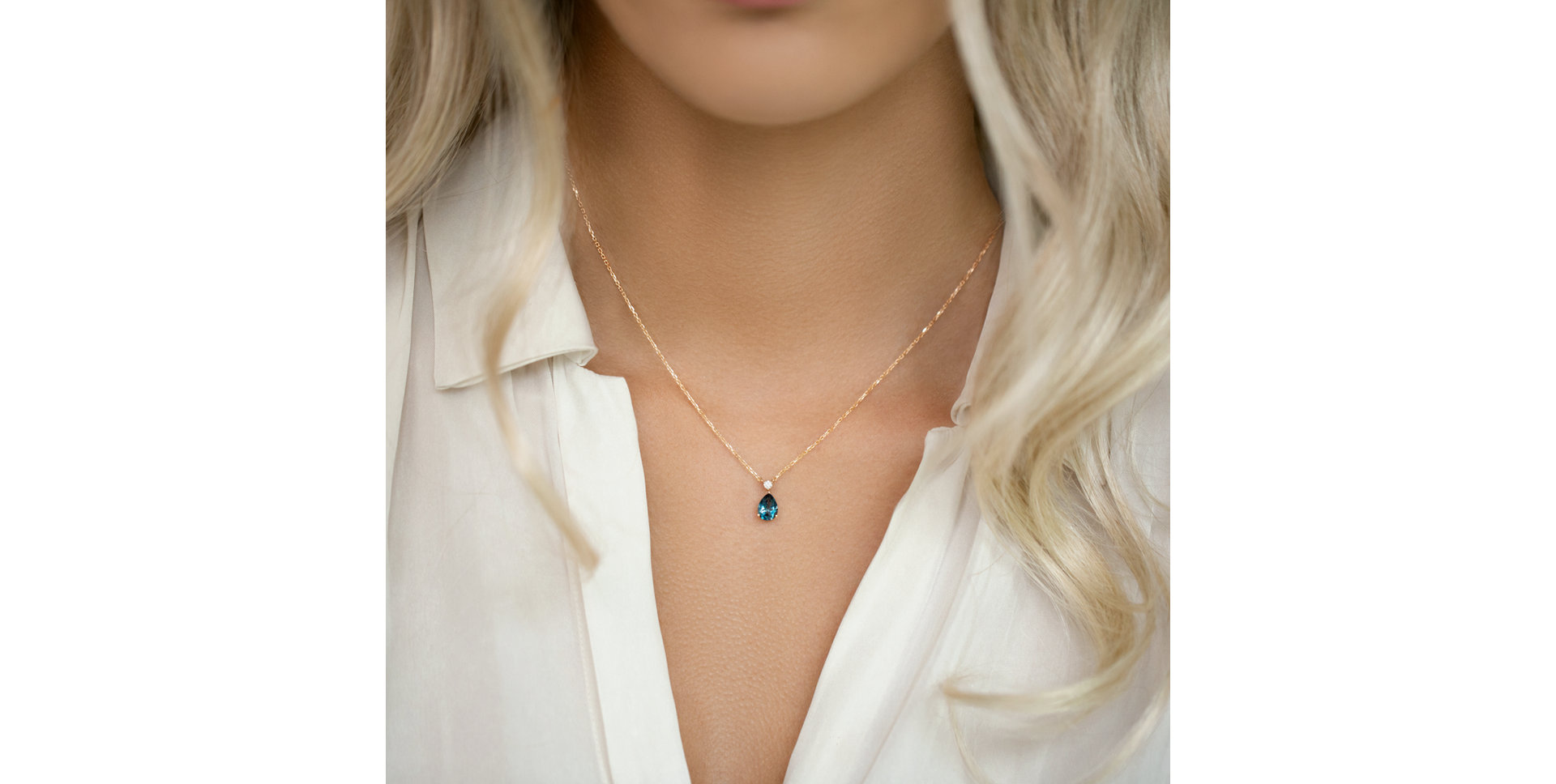 Náhrdelník s diamantom a rhodolitom Galatea