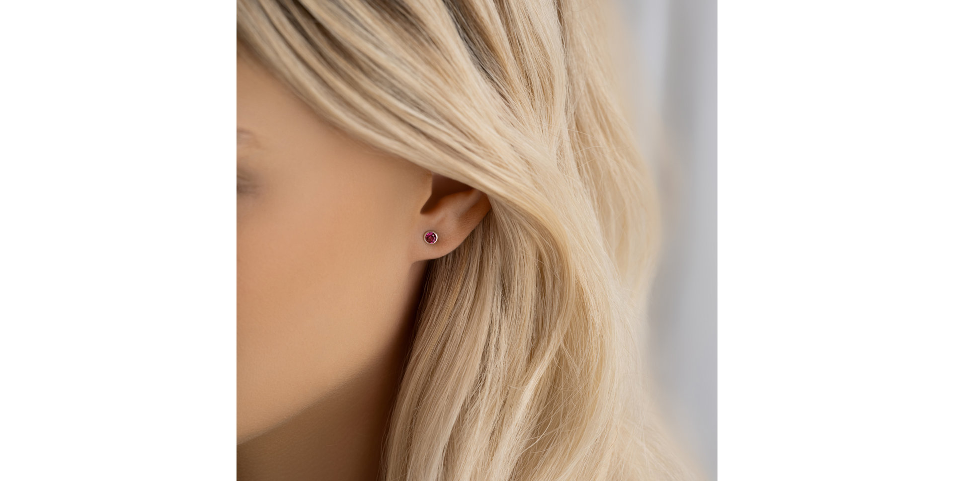 Naušnice s rhodolitom Shiny Dots