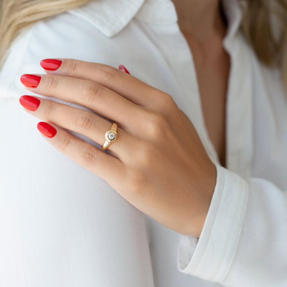 Prsteň s diamantom Circle of Light