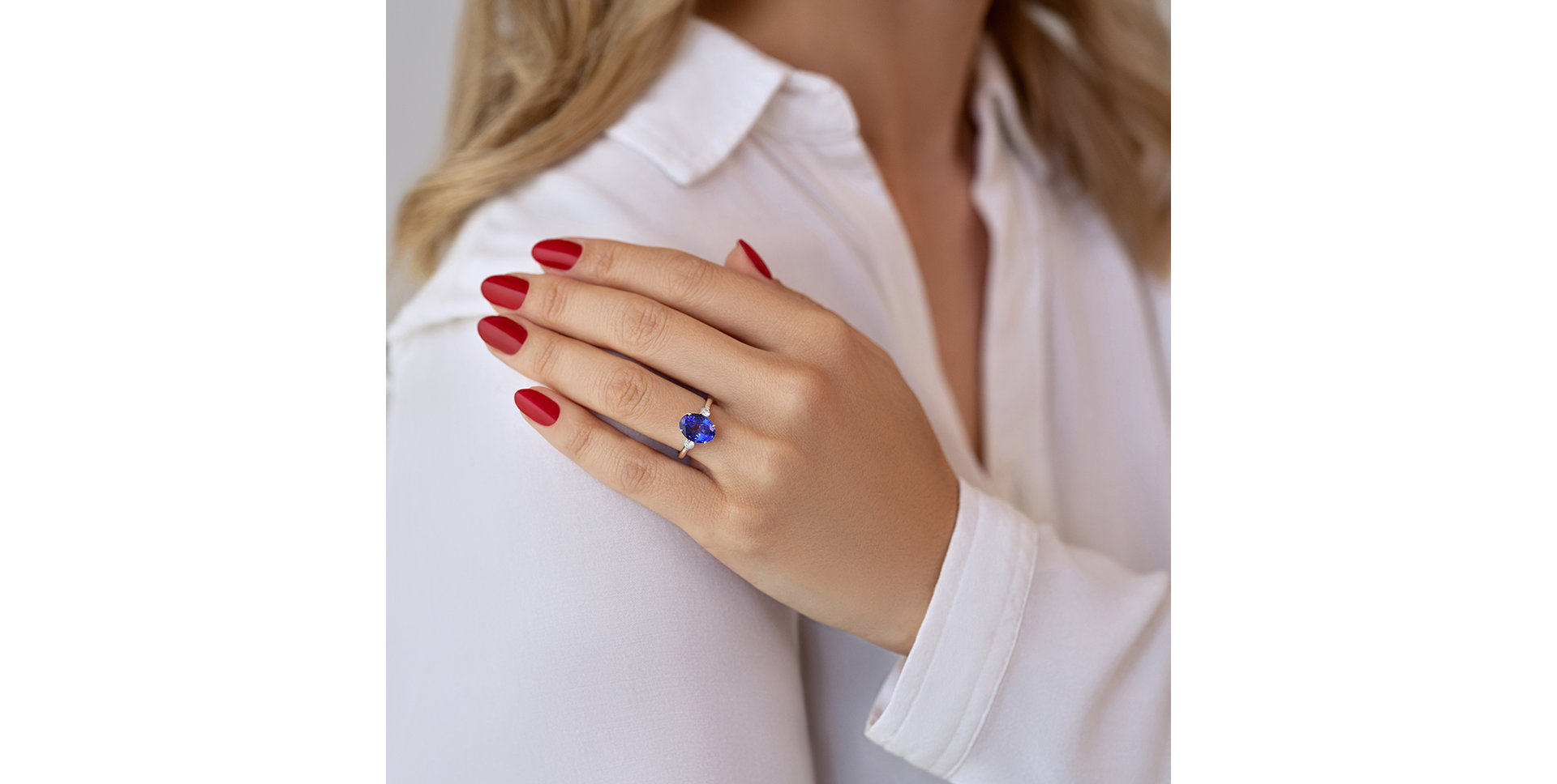 Prsteň s diamantmi a tanzanitom Asuan