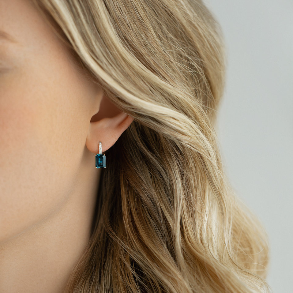 Náušnice s diamantmi a ametystom Carlotta