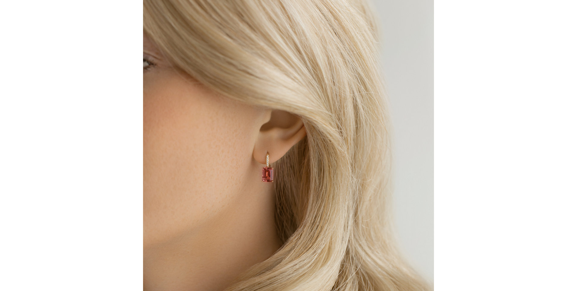 Náušnice s diamantmi a rhodolitom Carlotta