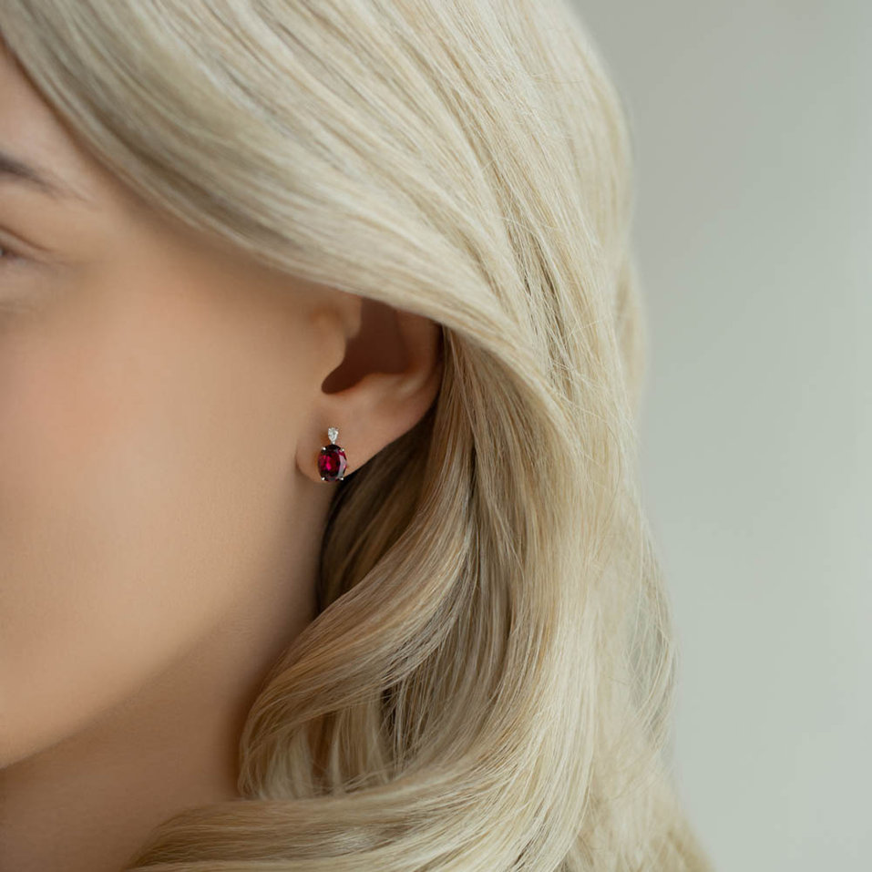 Náušnice s diamantem a ametystem Royal Aura