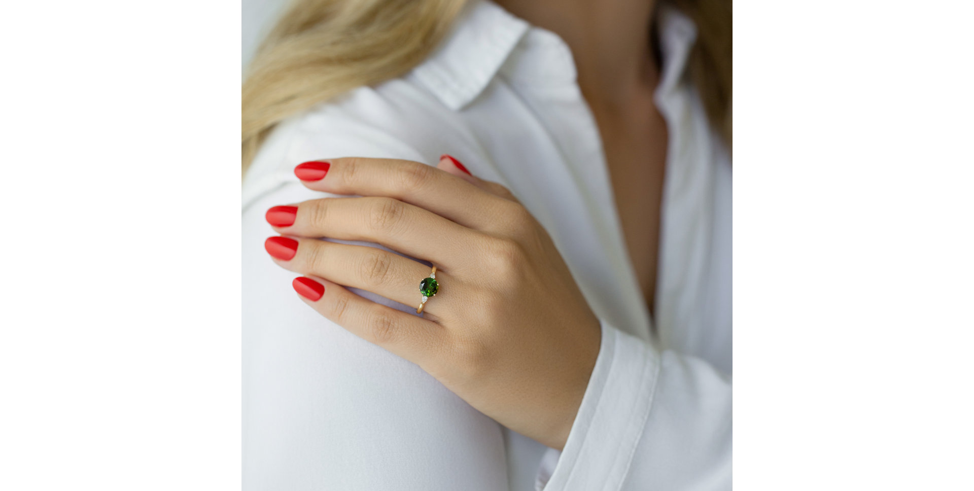 Prsteň s diamantmi a turmalínom Royal Oasis