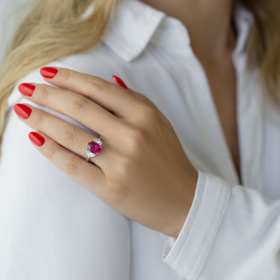 Prsteň s diamantmi a turmalínom Dynasty Gem