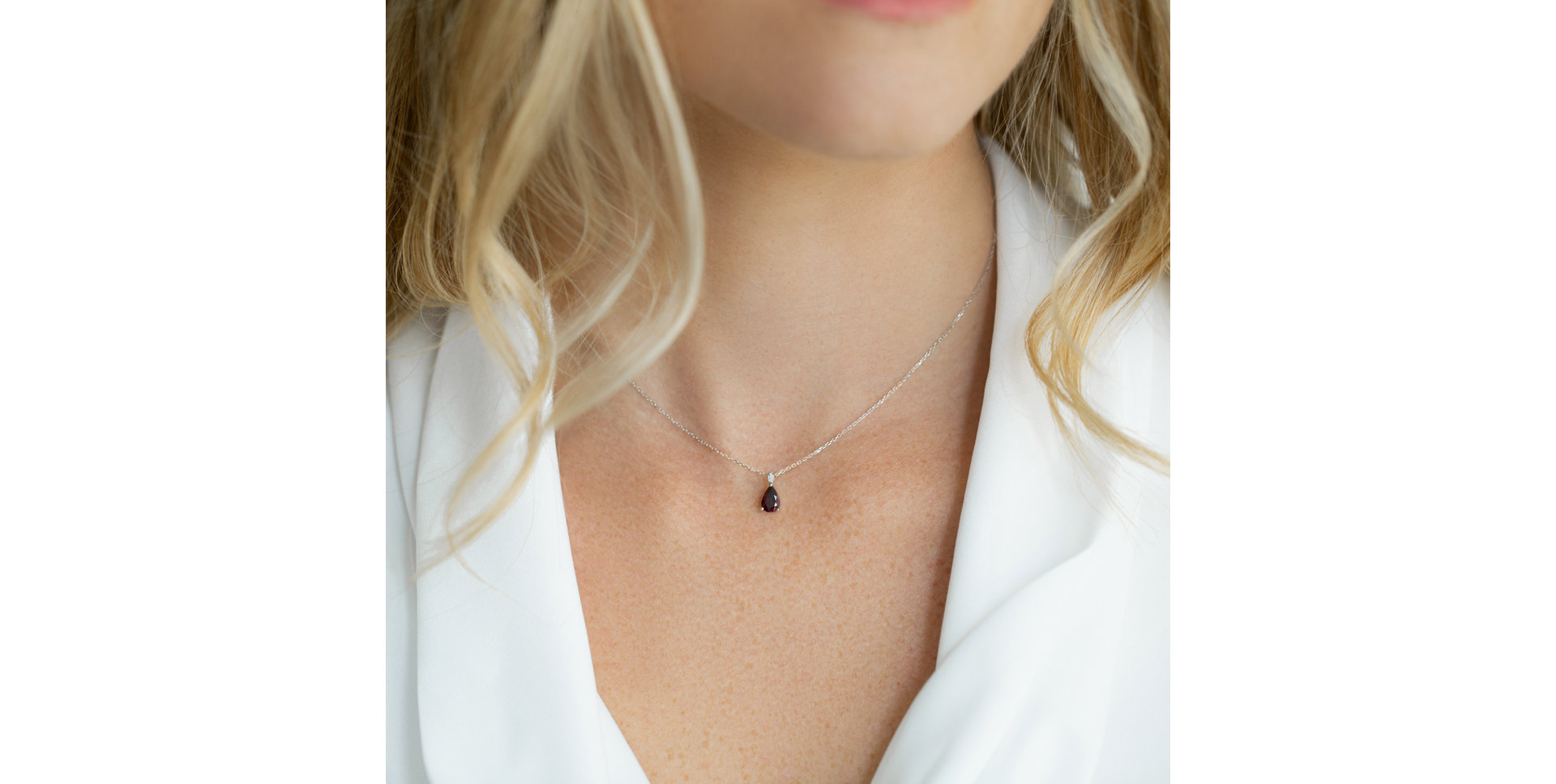 Náhrdelník s diamantmi a topásom Tearfall