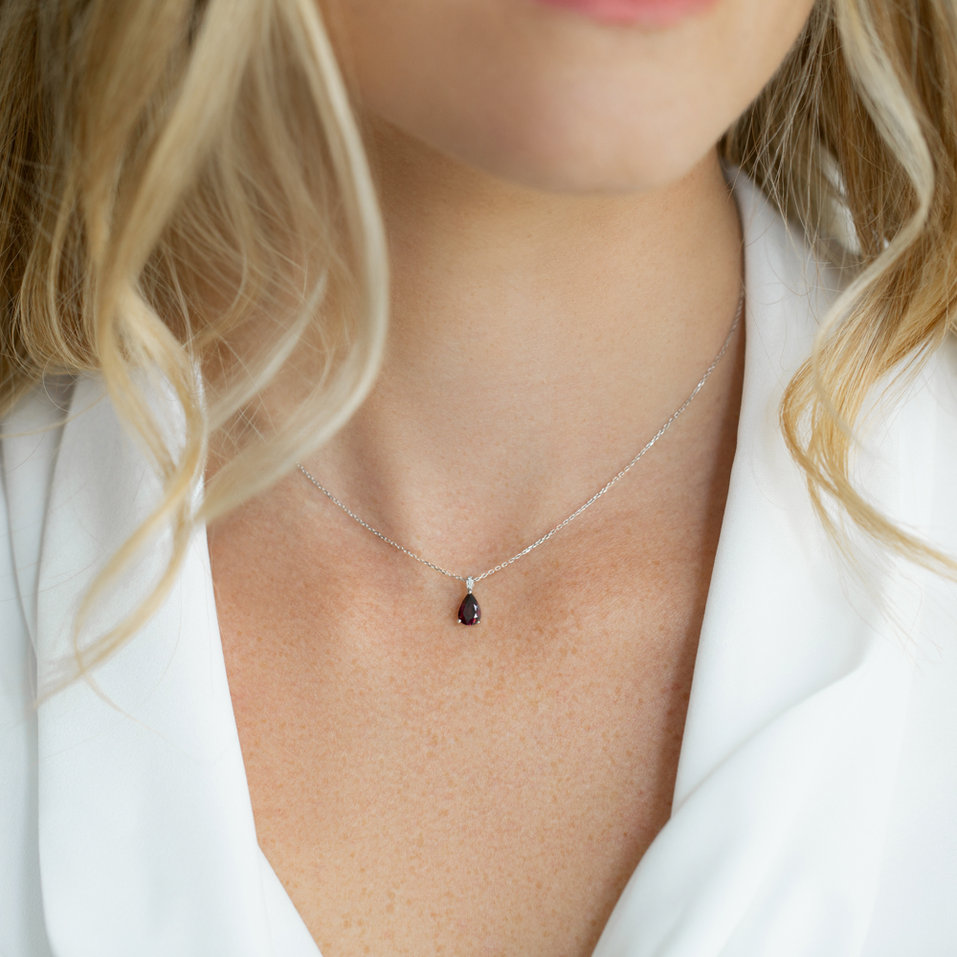 Náhrdelník s diamantmi a turmalínom Tearfall