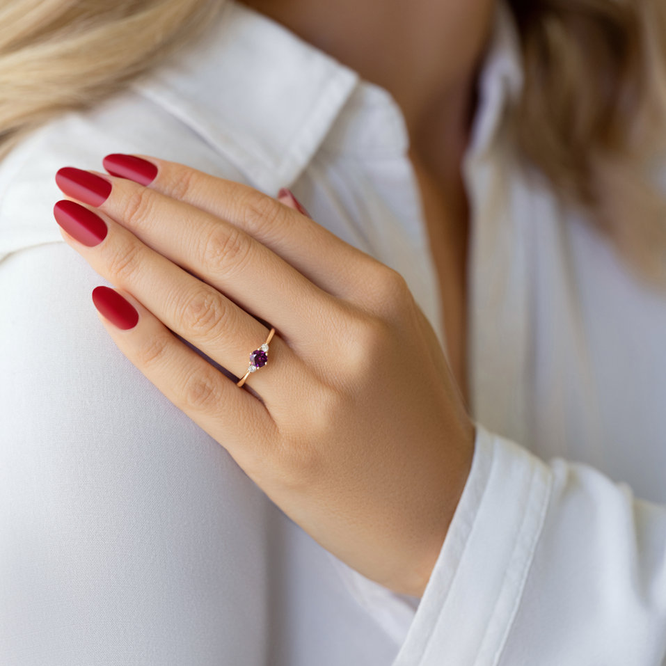 Prsteň s diamantmi a turmalínom Midnight Serenity