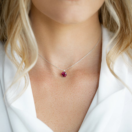 Náhrdelník s diamantmi a rhodollitom Bethy