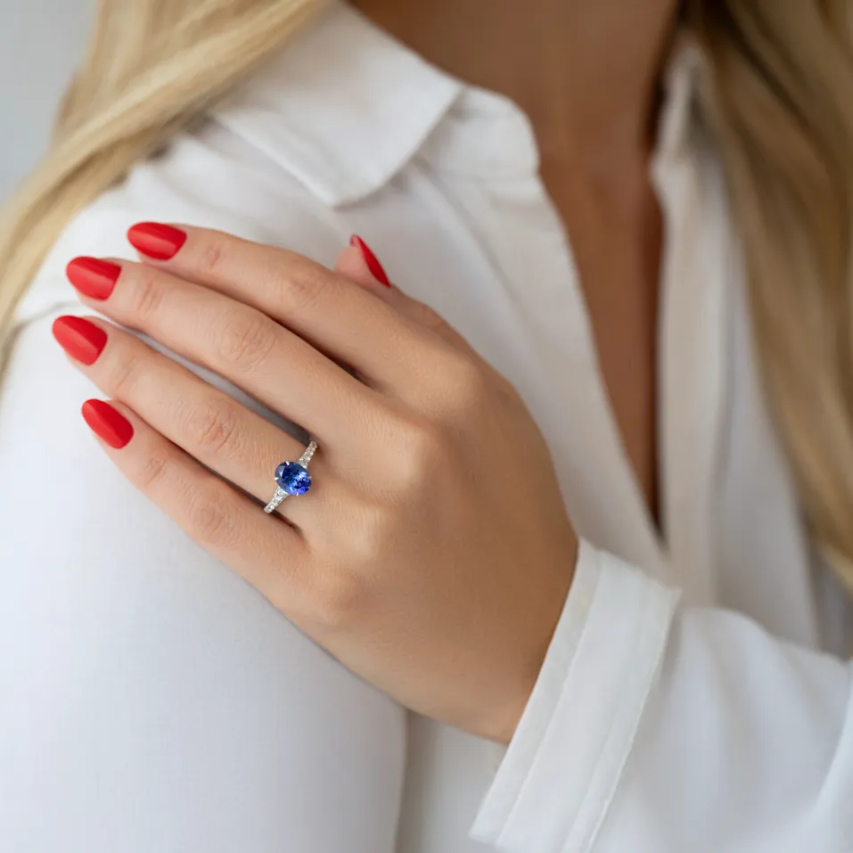 Prsteň s diamantmi a tanzanitom Shimmering dazzle