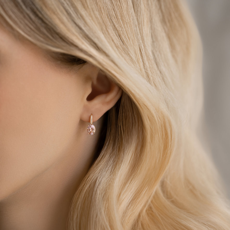 Náušnice s diamantmi a citrínom Iris Elegance