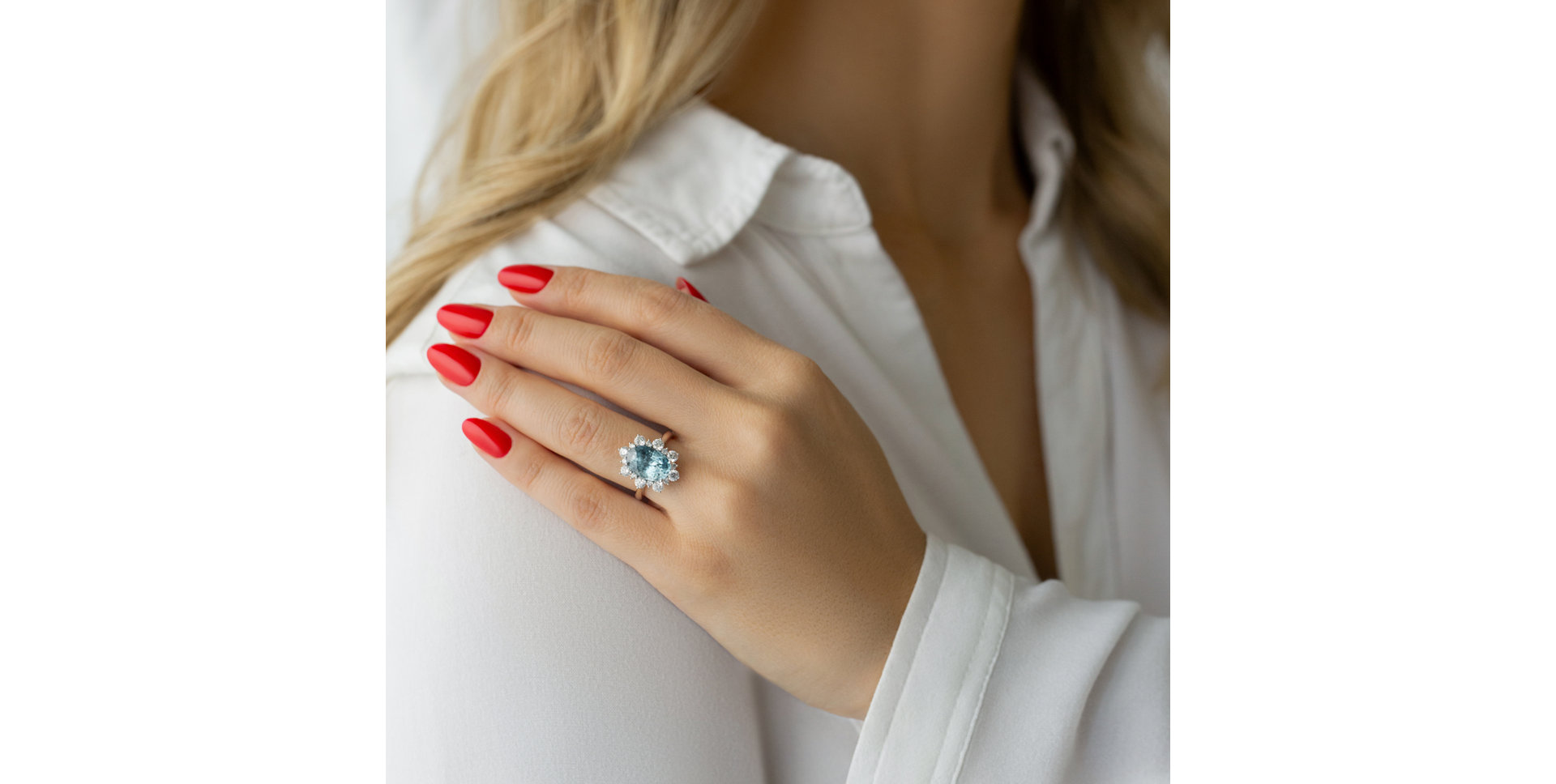 Prsteň s diamantmi a zirkónom Ocean's Crown