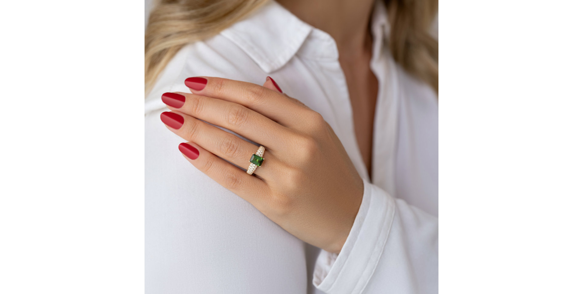 Prsteň s diamantmi a rhodolitom Diamond Whisper