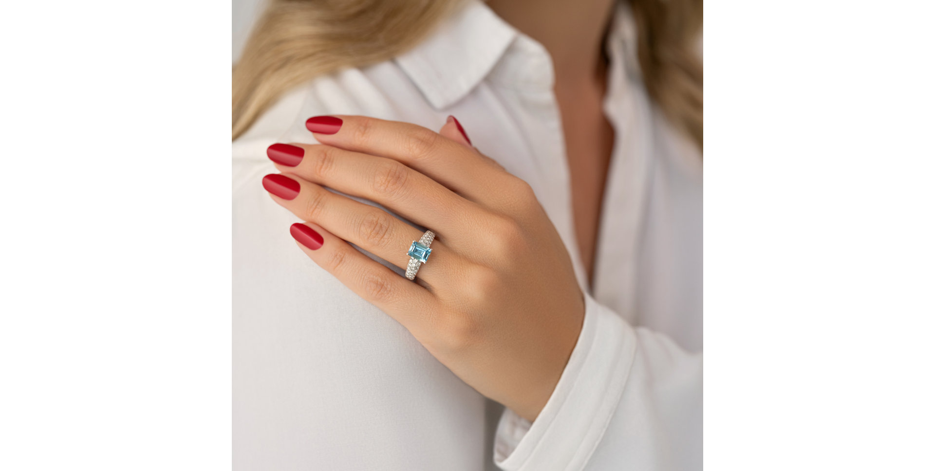 Prsteň s diamantmi a topásom Diamond Whisper