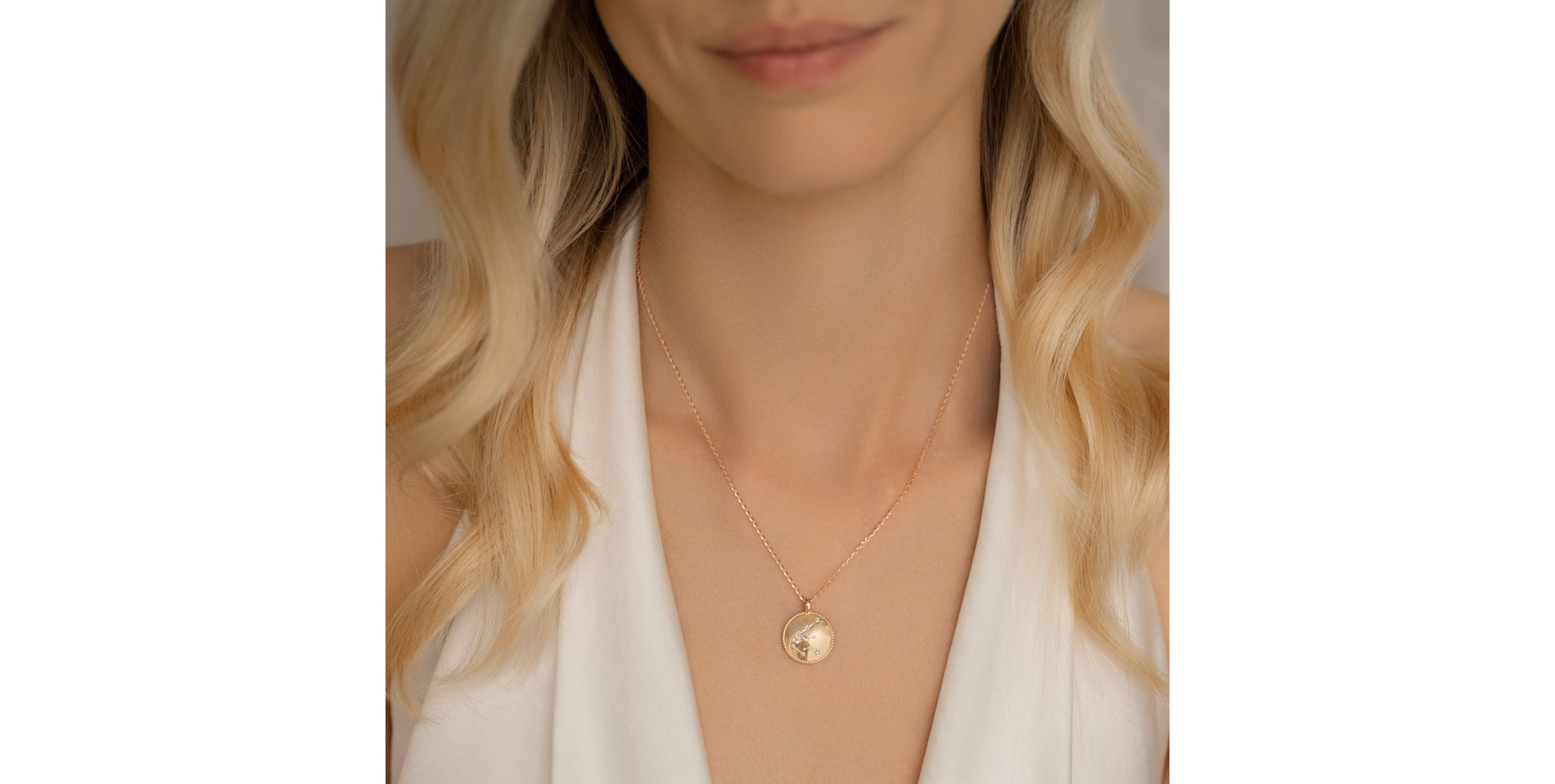 Náhrdelník s diamantmi Zodiac Sign Aquarius