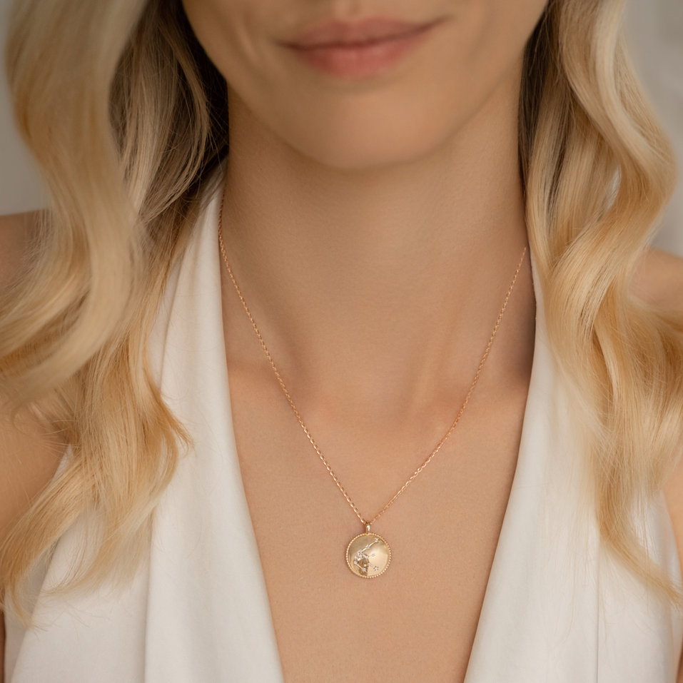 Náhrdelník s diamantmi Zodiac Sign Aquarius