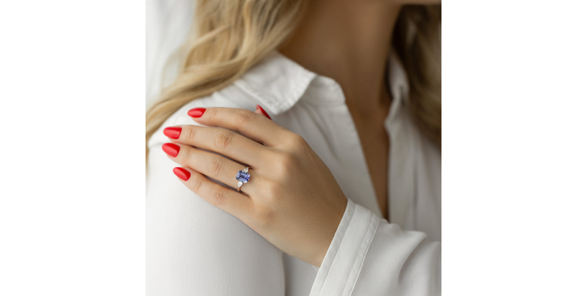 Prsteň s diamantmi a tanzanitom Royal Cordelia