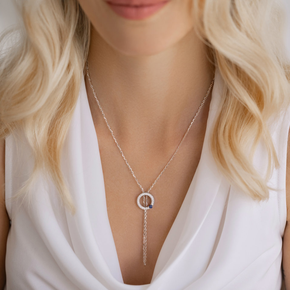 Náhrdelník s diamantmi a paraibou Perfect Circle