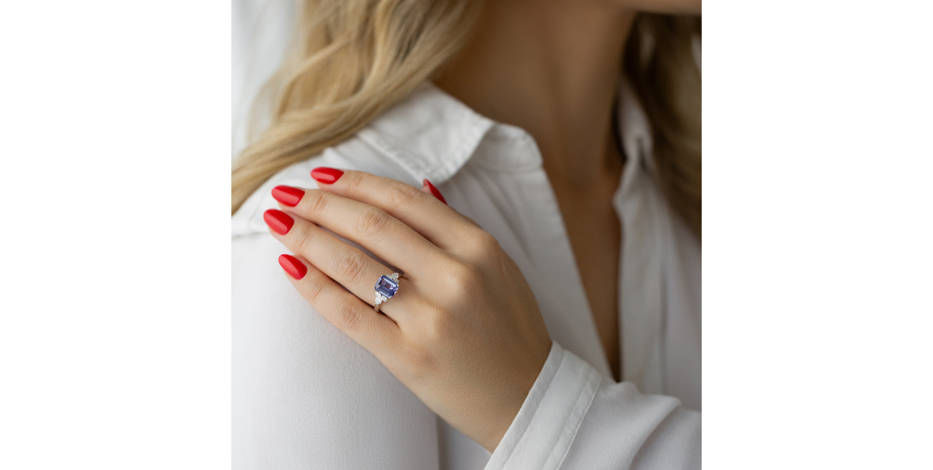 Prsteň s diamantmi a tanzanitom Blue Magic