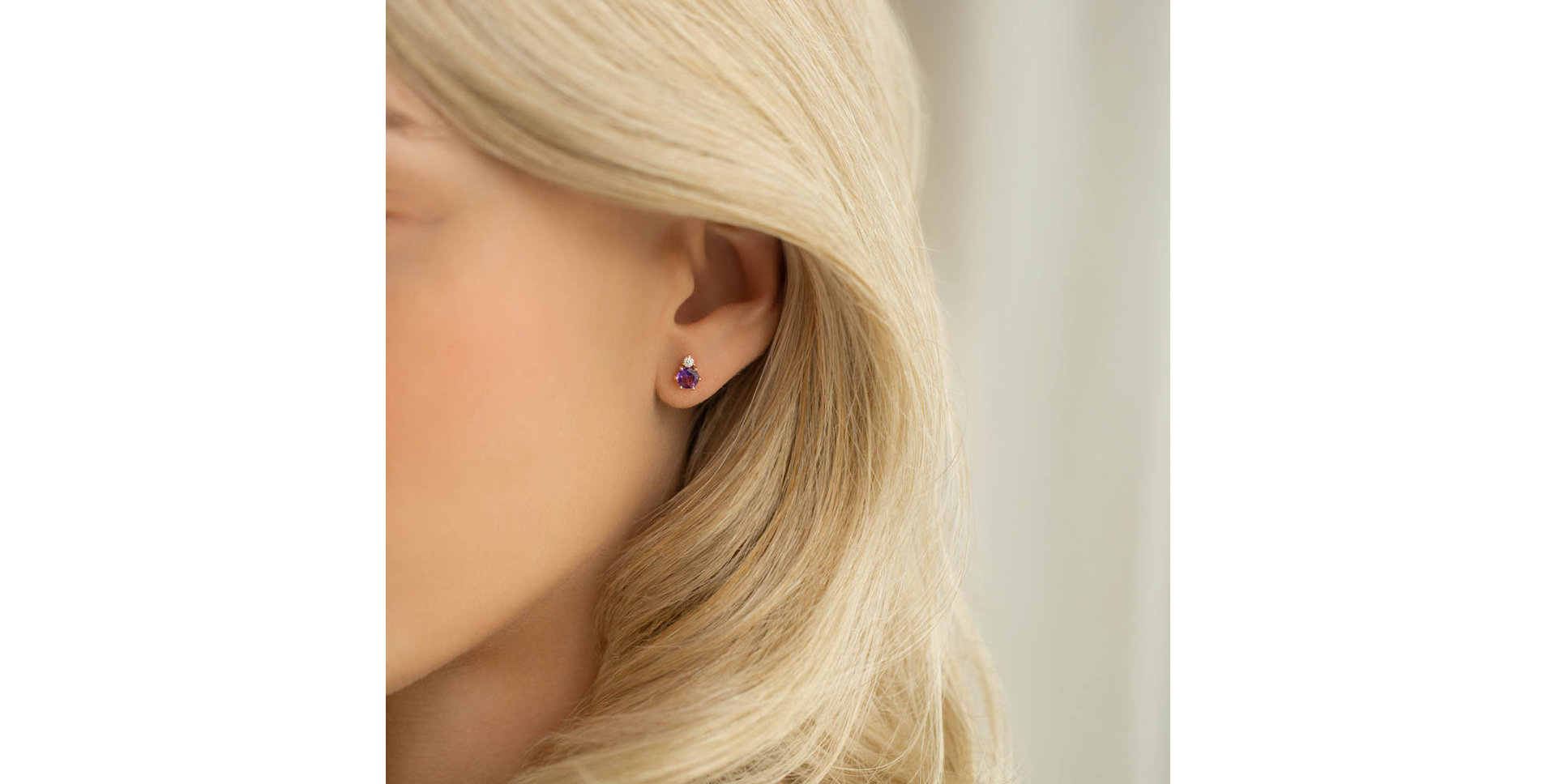Náušnice s diamantom a rubínom Lux