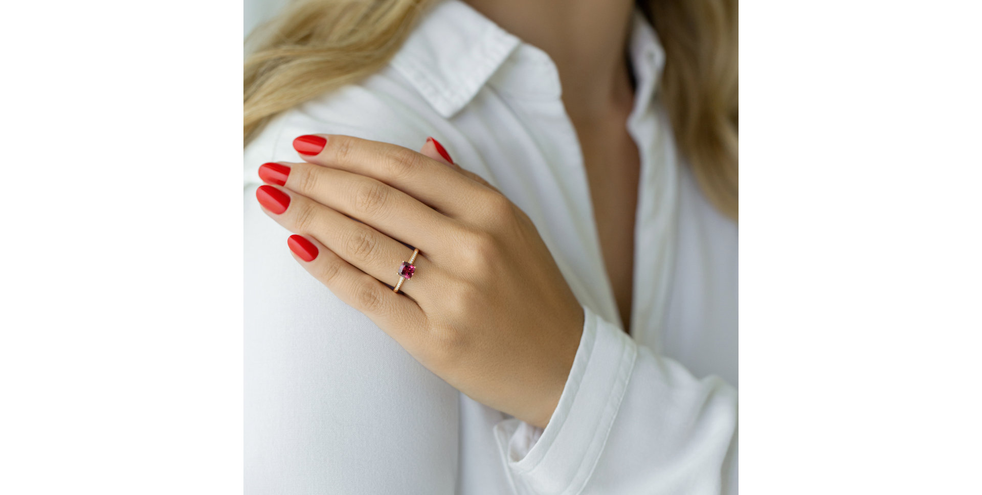Prsteň s diamantmi a rubínom Melody Harmony