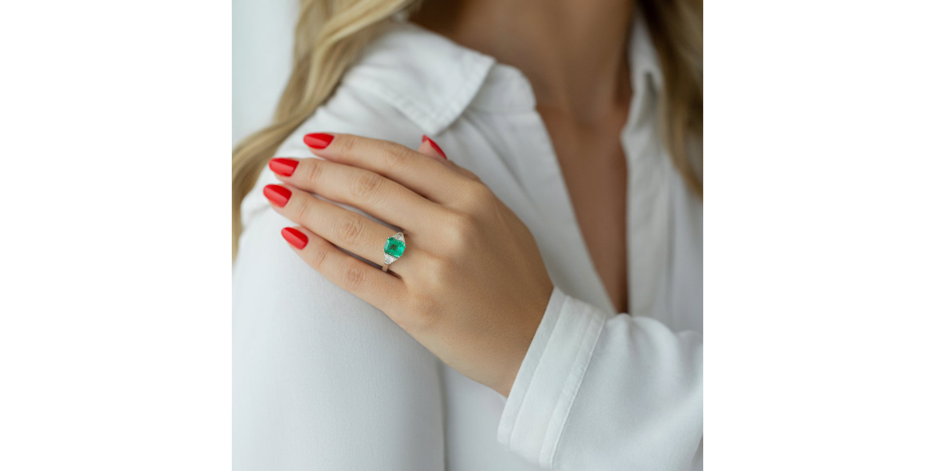 Prsteň s diamantmi a smaragdom Rainforest Tresure