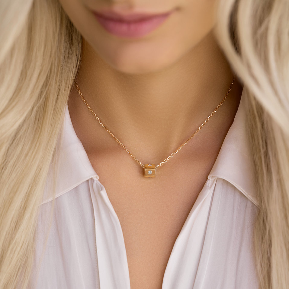 Náhrdelník s diamantmi Glittering Line