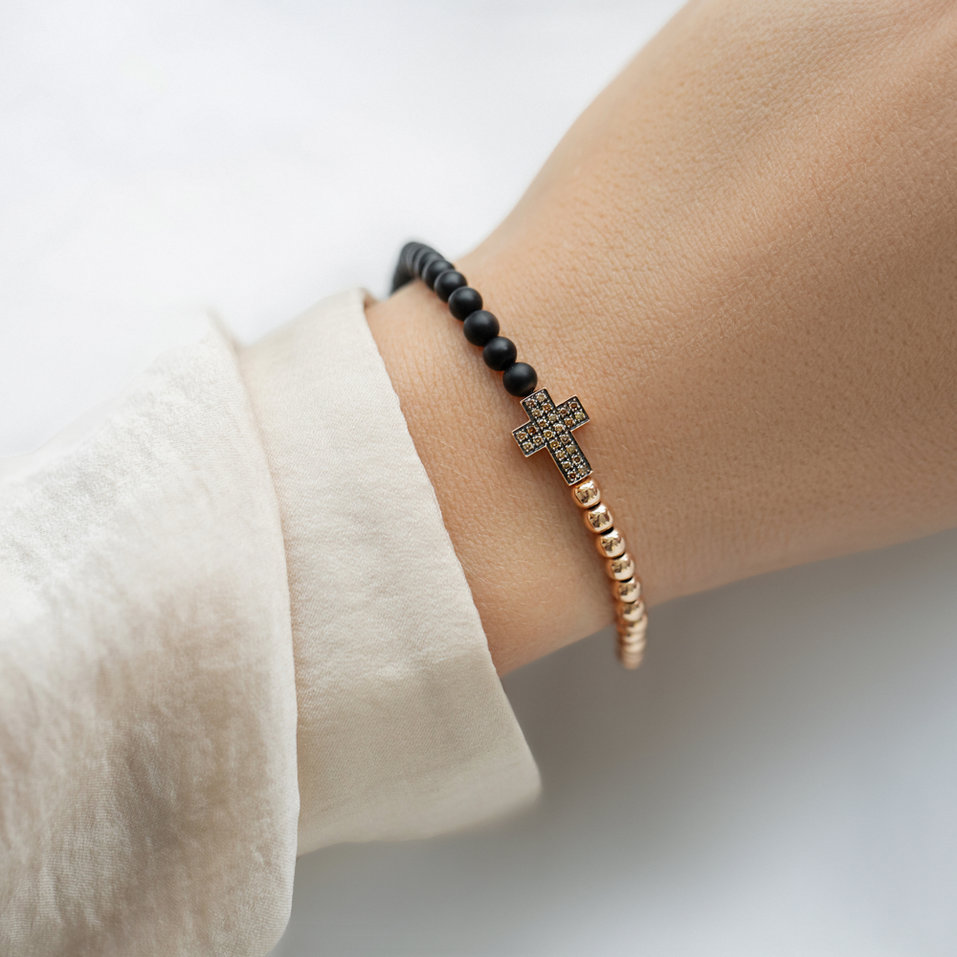 Náramok s diamantmi a achátmi Sacred Light