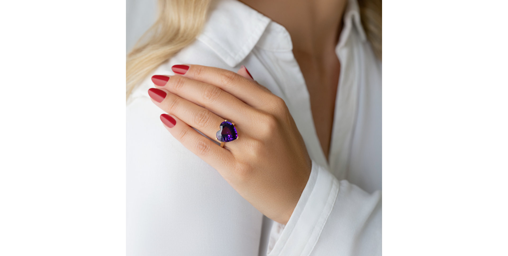 Prsteň s ametystom Amethyst Heart