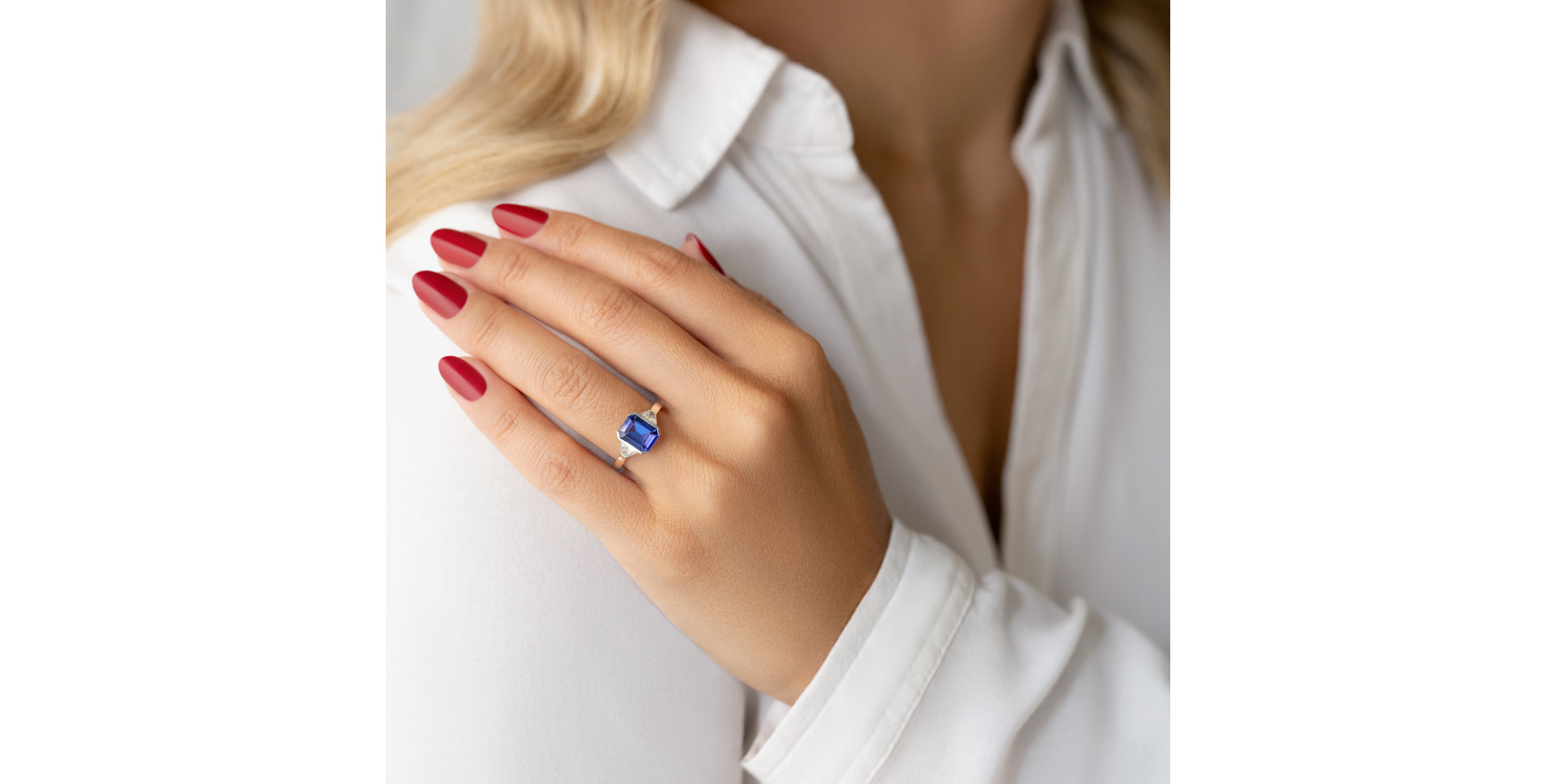 Prsteň s diamantmi a tanzanitom Moonlit Promise