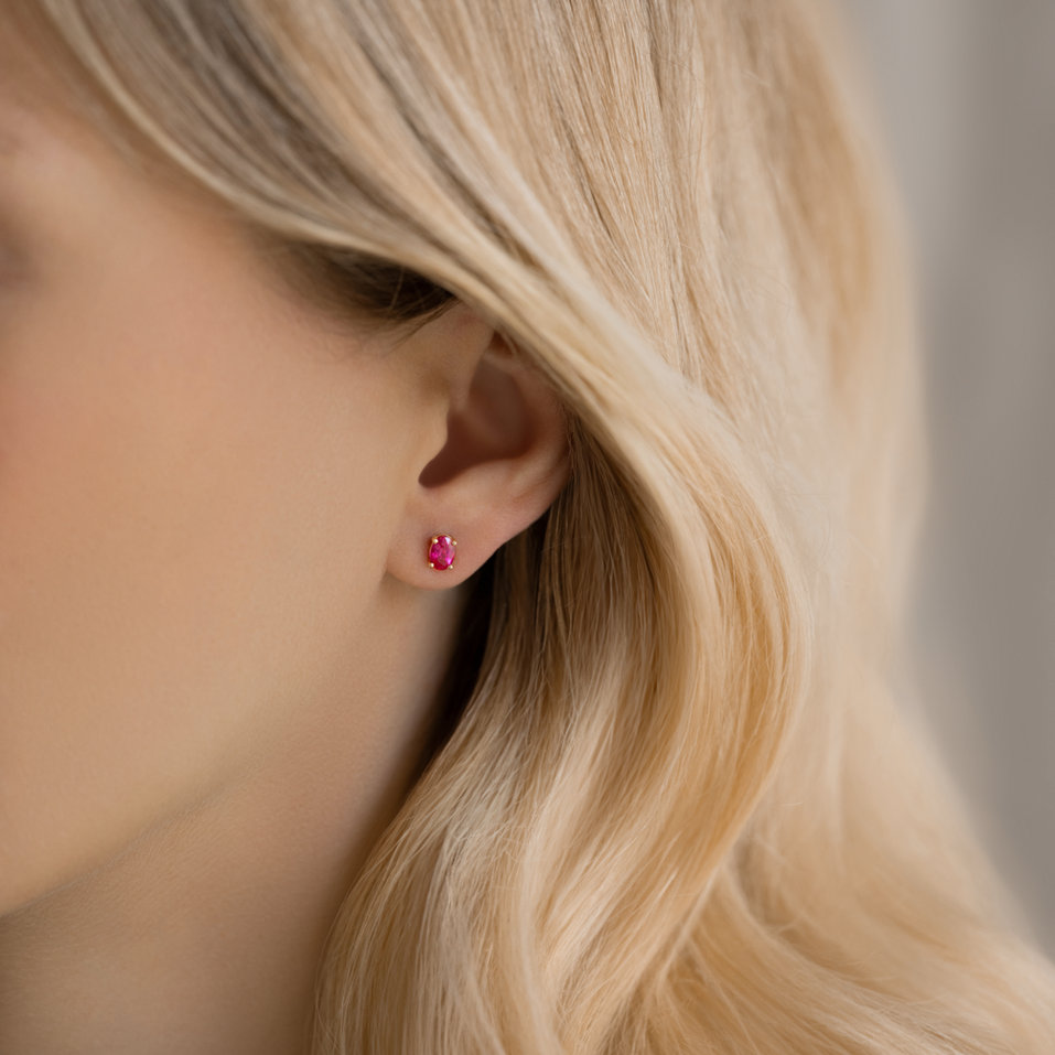 Naušnice s rubínom Mystic Abyss